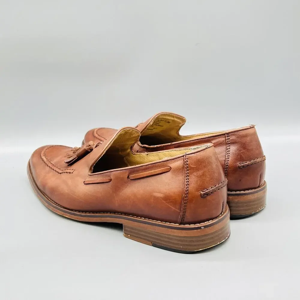 GH Bass & Co Shoes Mens 11.5 Brown Leather Tassel Loafers Slip On Dress Classic